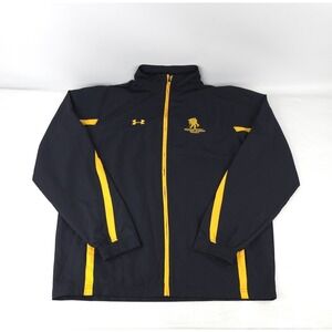 Salvation Army Mens Under Armour  Black Yellow Full Zip  Jacket Loose Sz Large